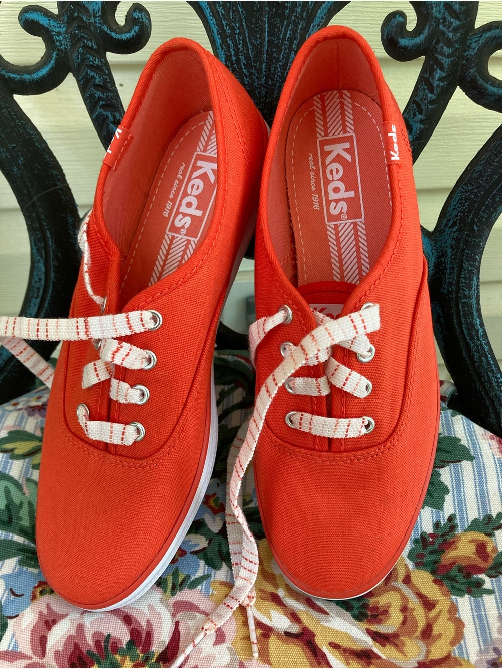 Keds Canvas Classic Champion Sneakers, Orange, Size 5.5